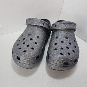 Crocs Women's Size 11 Strap Sandals with Glitter Iconic Comfort